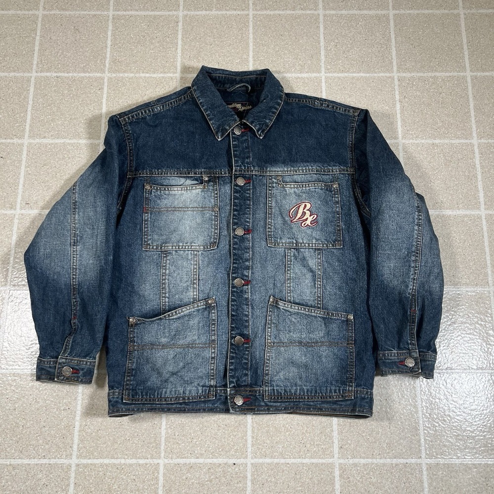 Vintage Brooklyn Xpress Jean Jacket Barn Chore Cost Y2K Denim Workwear Sz S